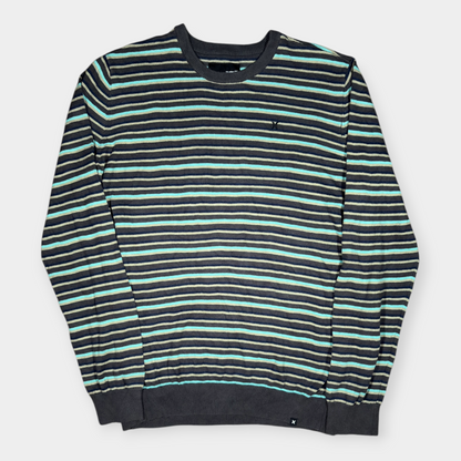HURLEY | Y2K MULTICOLOURED STRIPED SURF SWEATSHIRT (M)