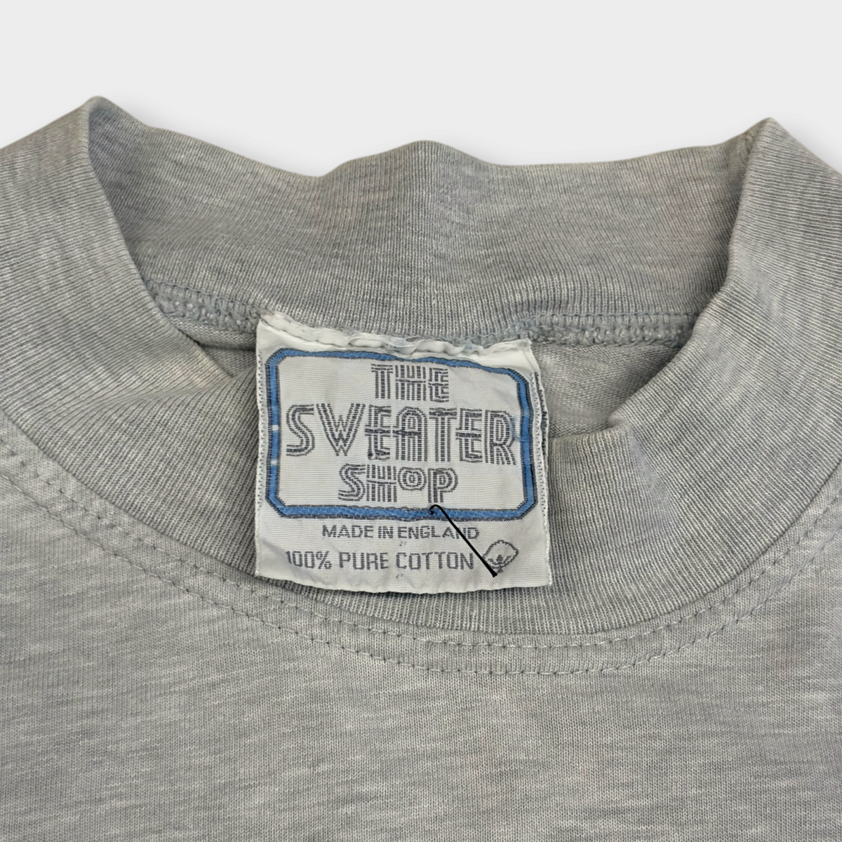 THE SWEATER SHOP | 1990s GREY SPELLOUT T-SHIRT (XL)