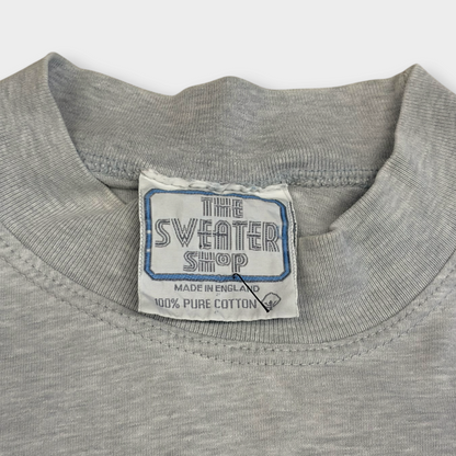 THE SWEATER SHOP | 1990s GREY SPELLOUT T-SHIRT (XL)