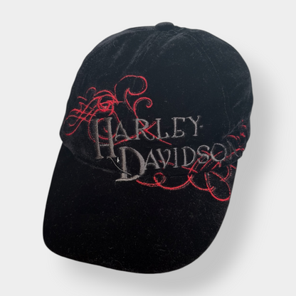 HARLEY DAVIDSON | BLACK VELOUR Y2K VINTAGE CAP