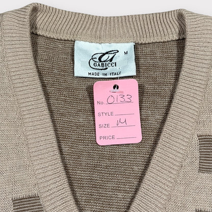 GABICCI 1990s KNITTED GRANDAD JUMPER (M)
