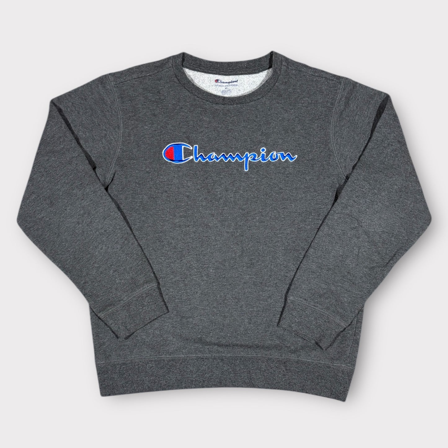 CHAMPION EMBROIDERED SPELLOUT SWEATSHIRT (XL)