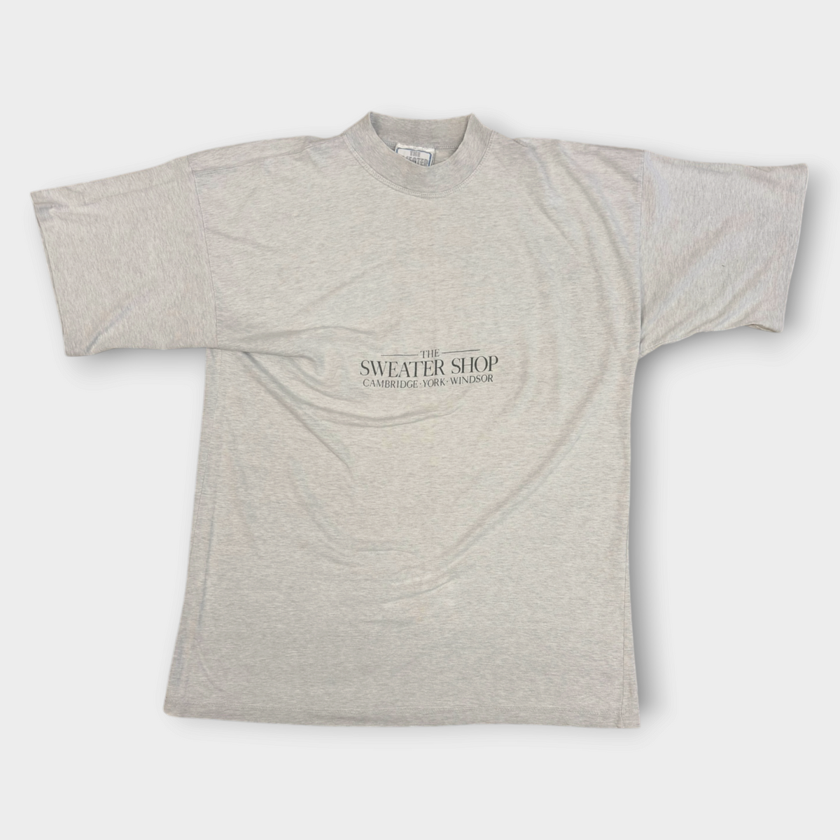 THE SWEATER SHOP | 1990s GREY SPELLOUT T-SHIRT (XL)