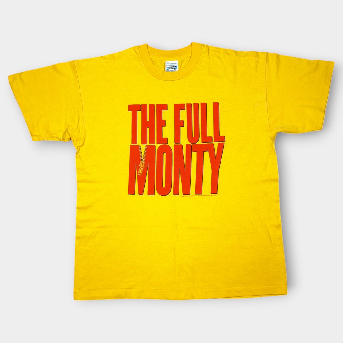 THE FULL MONTY x SCREEN STARS | 1997 YELLOW VINTAGE MOVIE PROMO SINGLE STITCH TEE (XL)