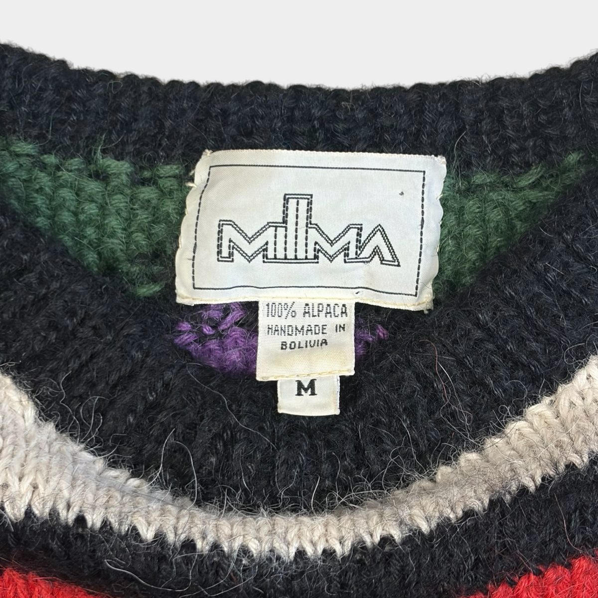 MILLMA | 1990s VINTAGE 100% ALPACA FUNKY KNIT JUMPER (M)