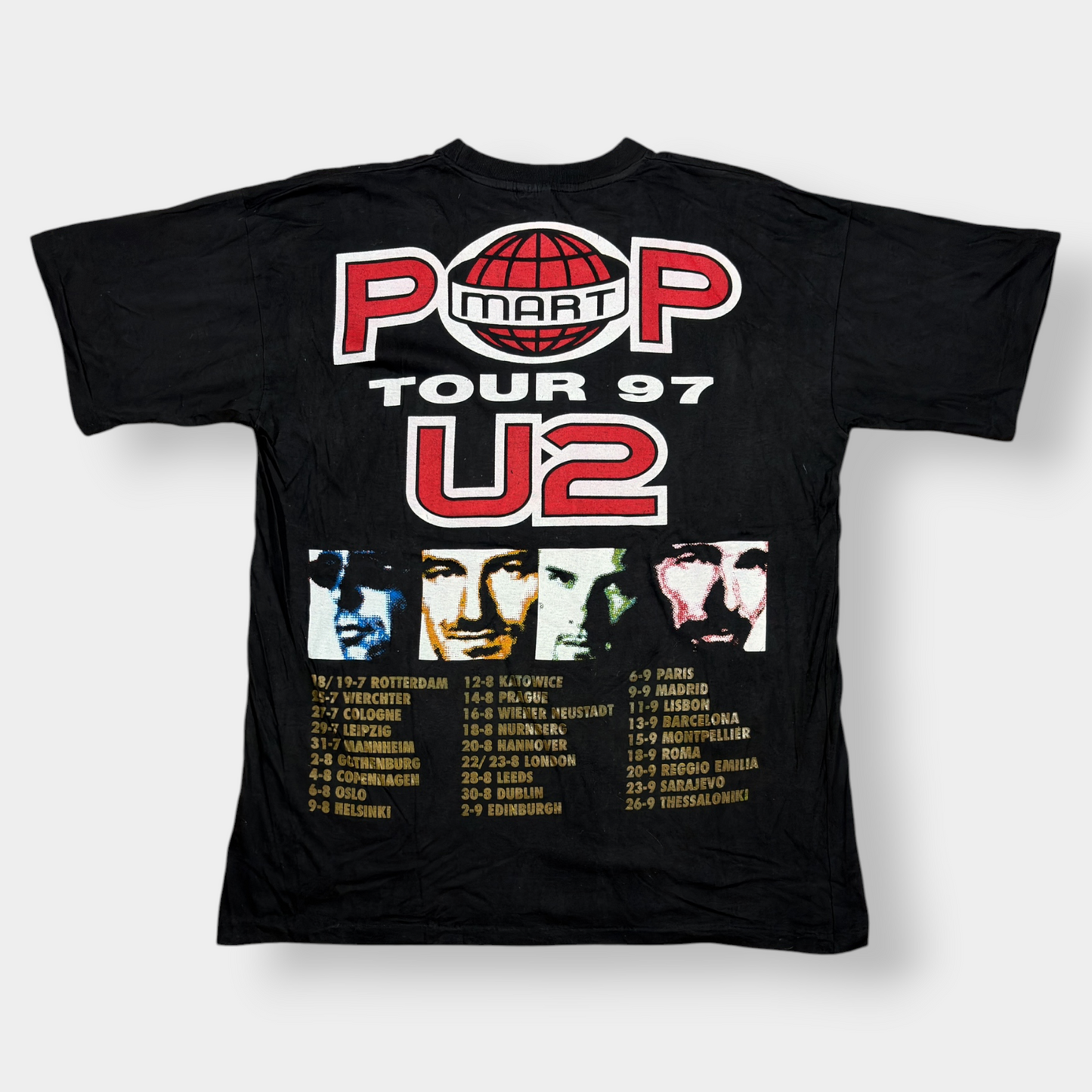 U2 1997 POPMART TOUR SINGLE STITCH GRAPHIC TEE (XL)