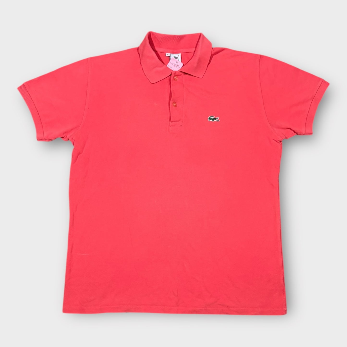 LACOSTE 90s VINTAGE CORAL POLO SHIRT (L)