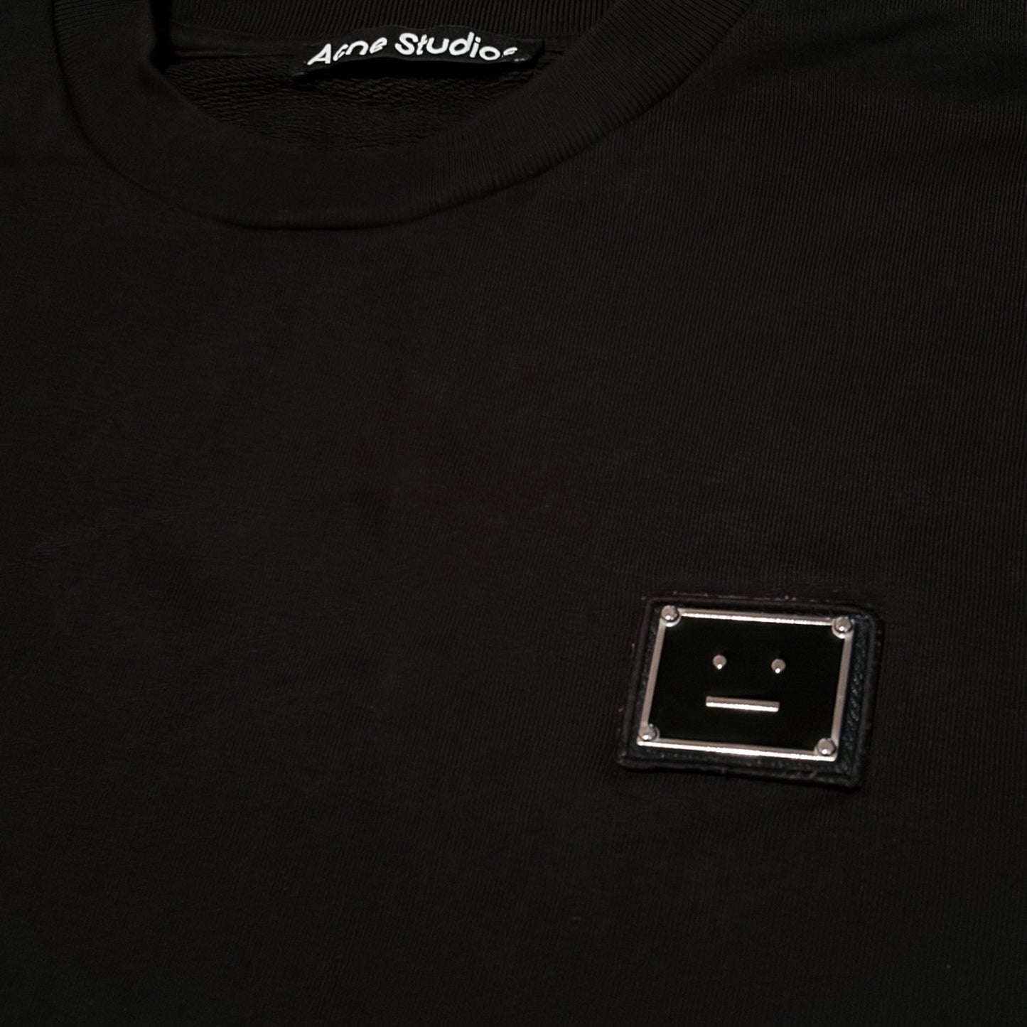 ACNE STUDIOS BLACK CREW NECK SWEATSHIRT (M)