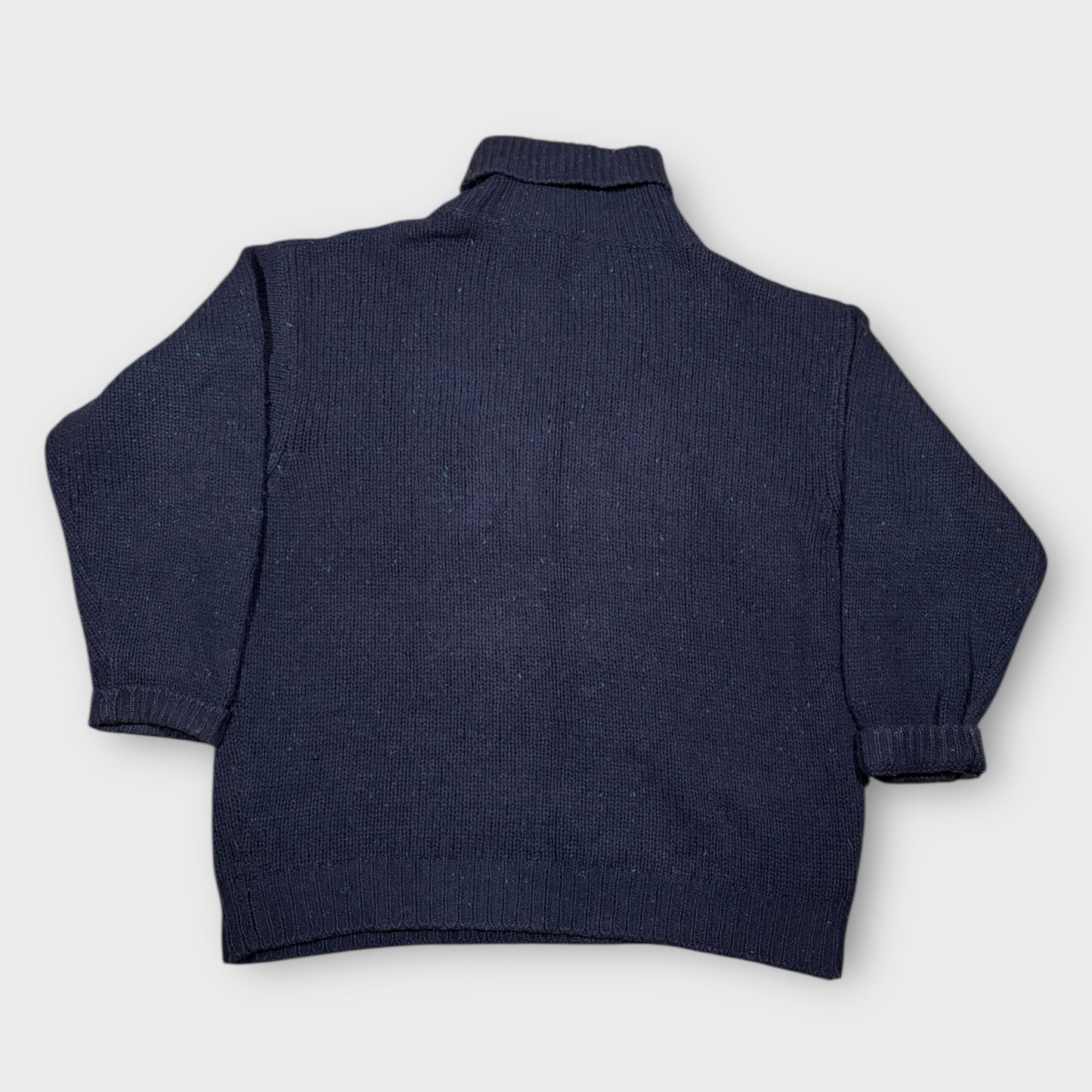 BENETTON 90s CABLE KNIT ROLL NECK (XL)