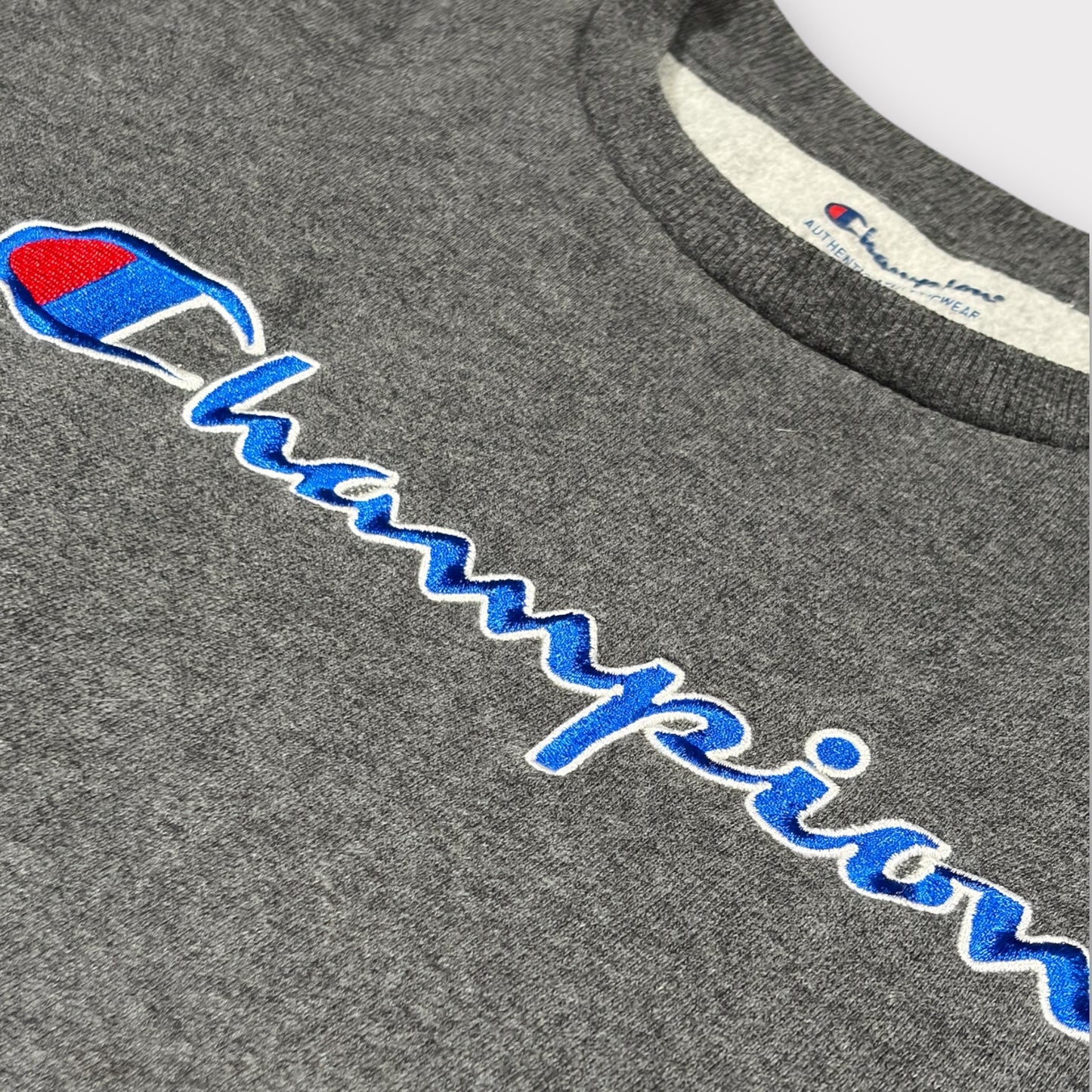 CHAMPION EMBROIDERED SPELLOUT SWEATSHIRT (XL)