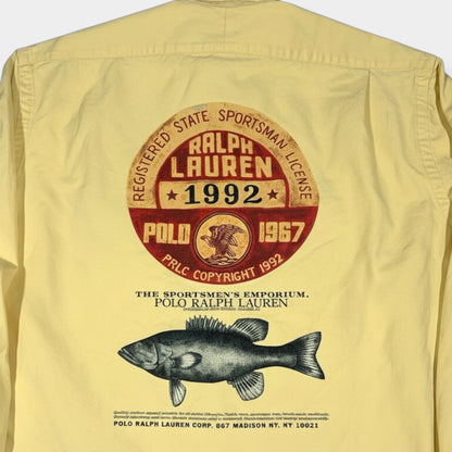 RALPH LAUREN | Rare  Vintage 1992 Sportsman License Fishing Bass Button Up Shirt (M)