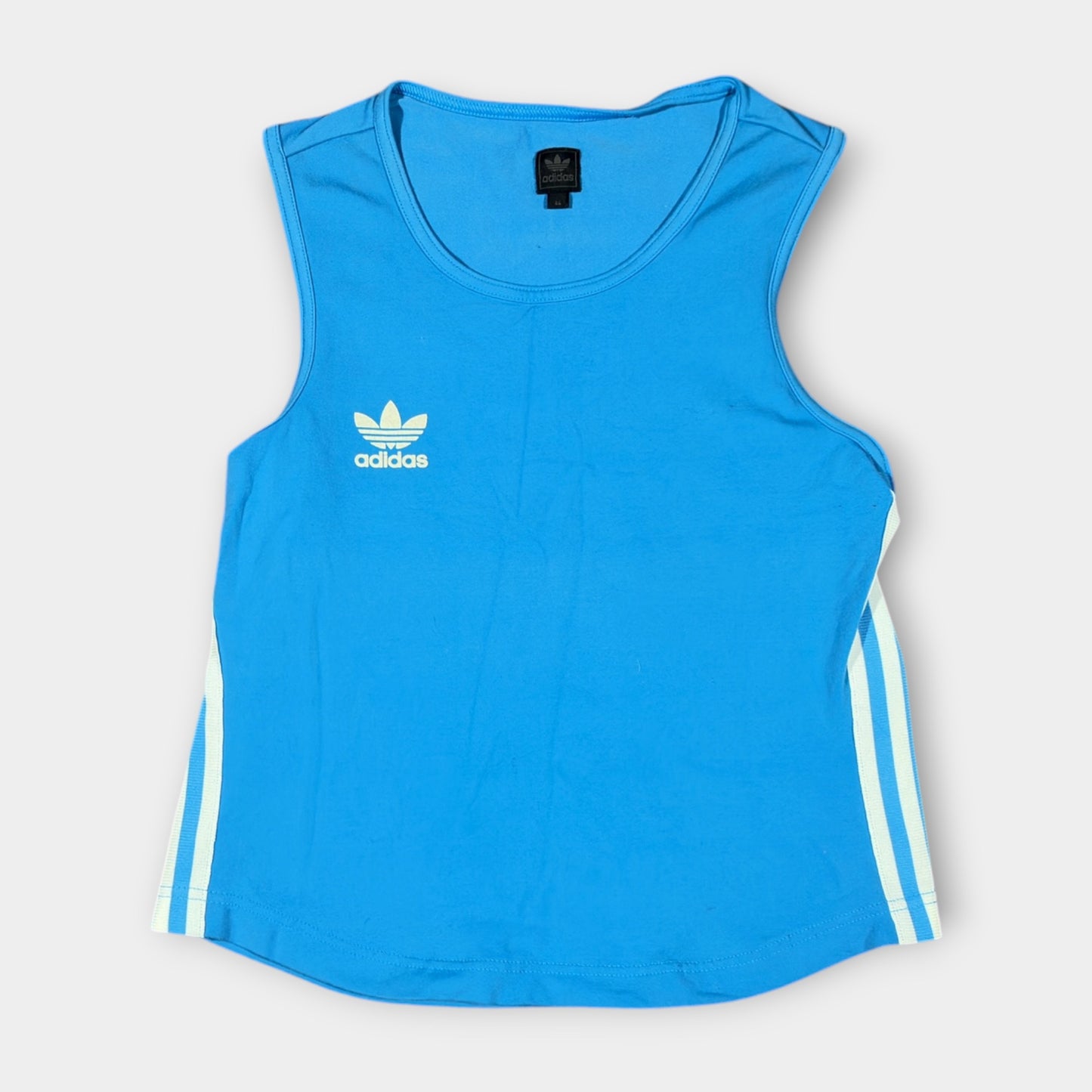 ADIDAS | BLUE TREFOIL VINTAGE THREE STRIPE TANK TOP (44)