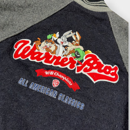 WARNER BROS | 1999 VINTAGE GREY LOONEY TUNES VARSITY JACKET (M)
