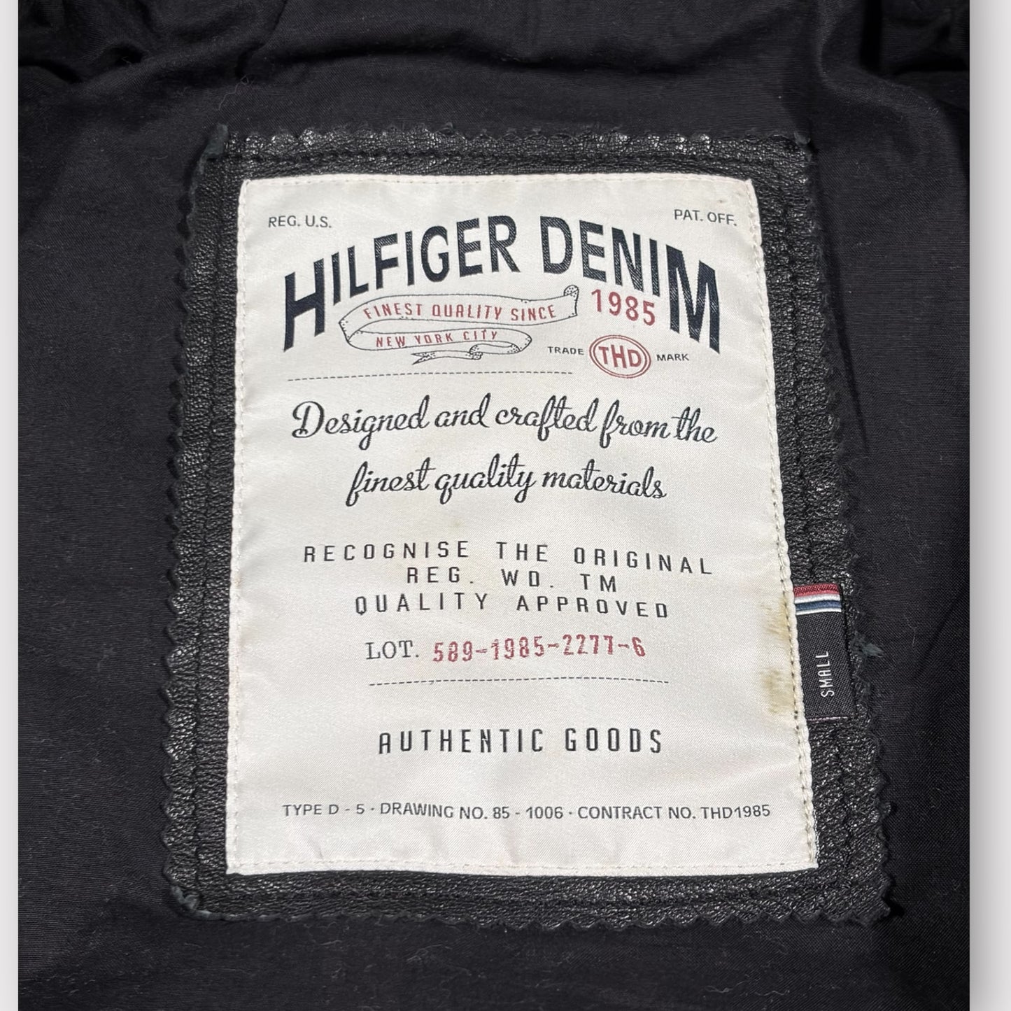 HILFIGER DENIM 00s LEATHER BOMBER JACKET (S)