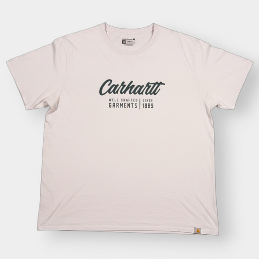 Pink t-shirt with Carhartt logo on a white background