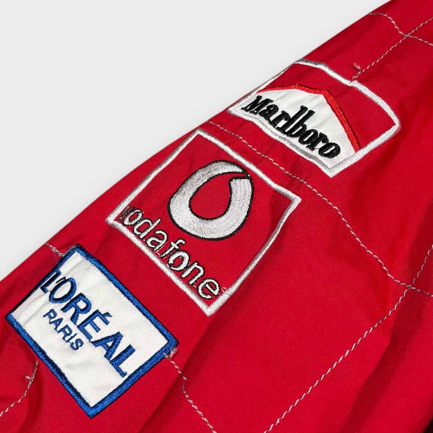 F1 MICHAEL SCHUMACHER FERRARI MARLBORO VINTAGE WOMEN'S RACING JACKET (S)