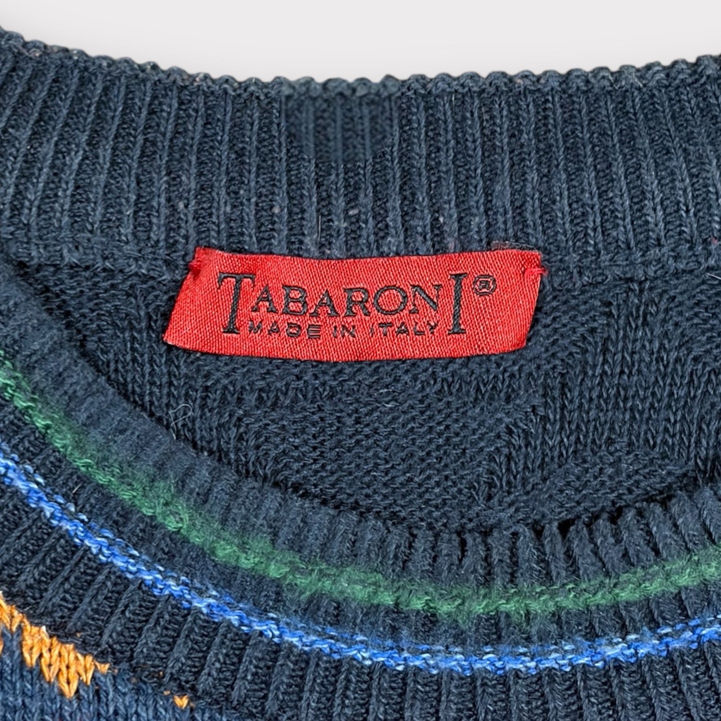 TABARONI 90s VINTAGE NAUTICAL PATTERNED SWEATER (XL)