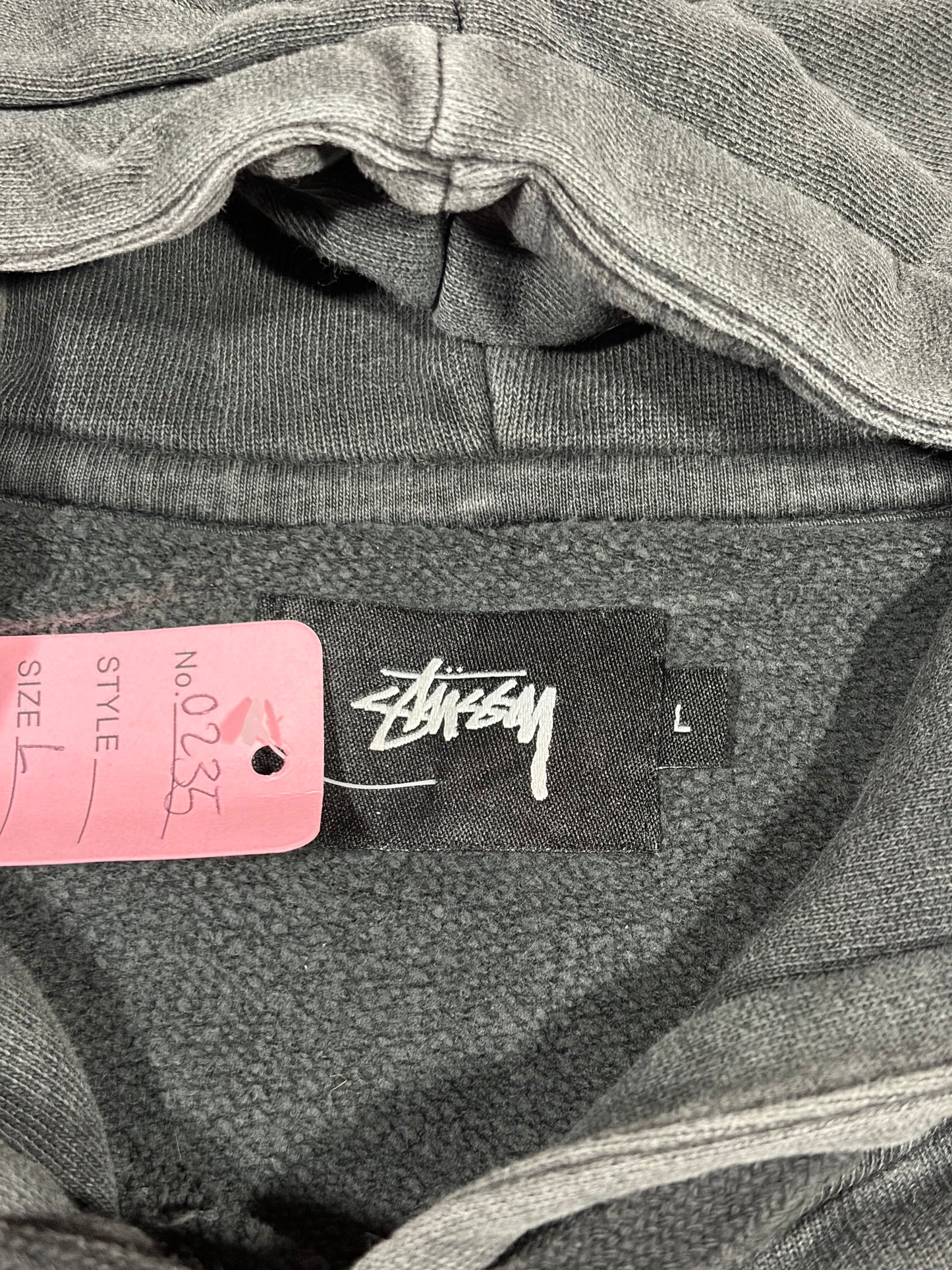 STUSSY BAGGY SPELLOUT HOODIE (L)