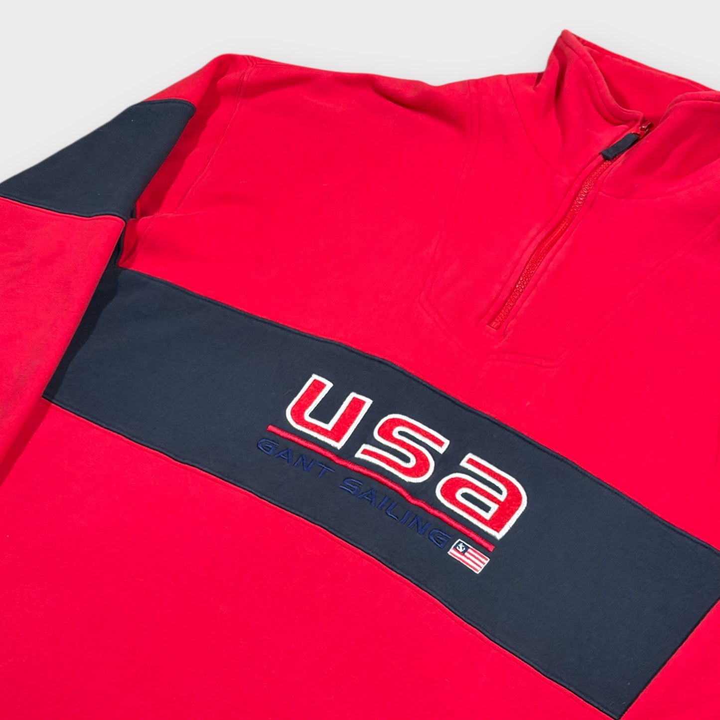 GANT | OVERSIZED USA 1/4 ZIP FLEECE (L)