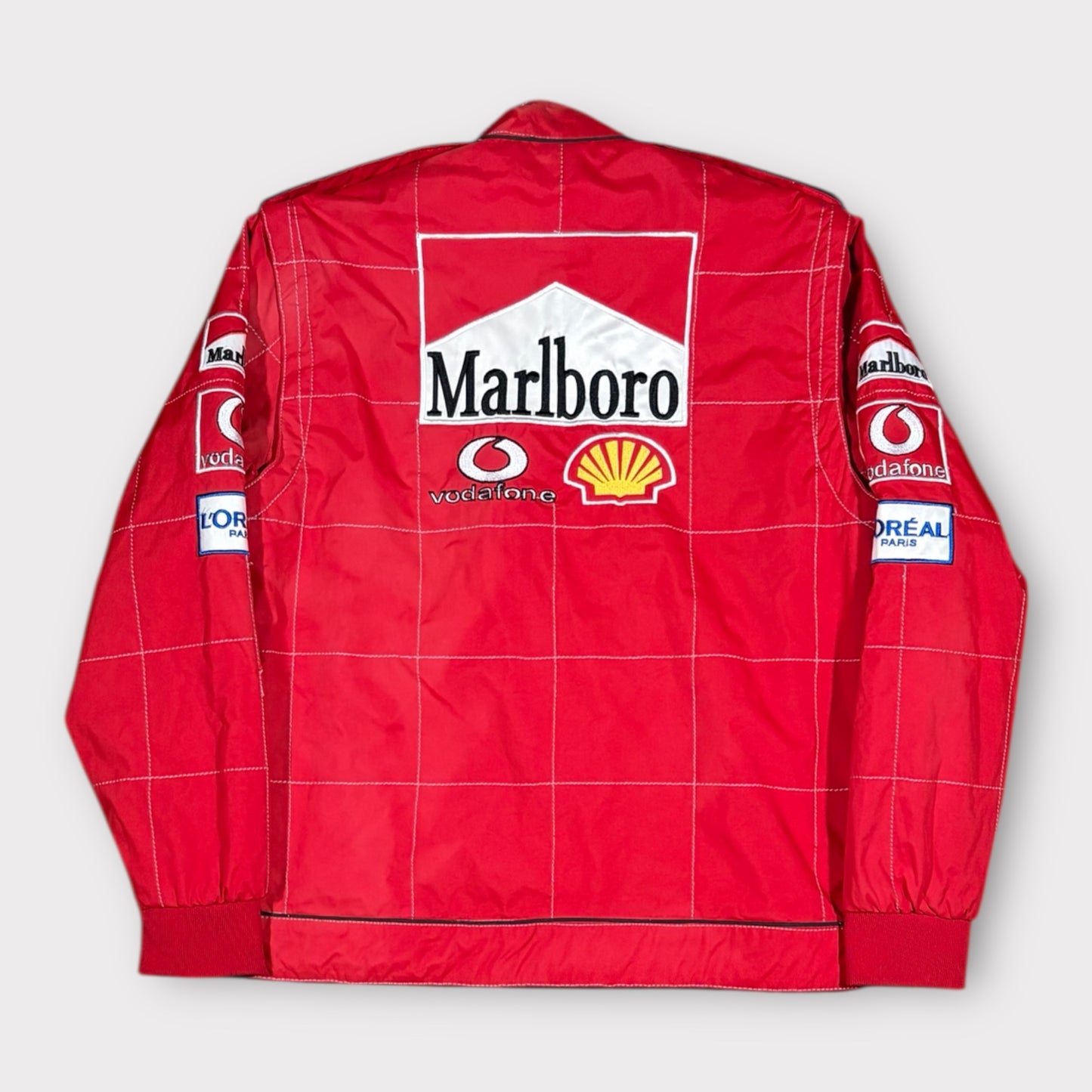 F1 MICHAEL SCHUMACHER FERRARI MARLBORO VINTAGE WOMEN'S RACING JACKET (S)
