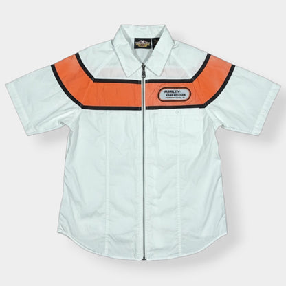 HARLEY DAVIDSON | VINTAGE SHORT SLEEVE ZIP UP SHIRT (S)