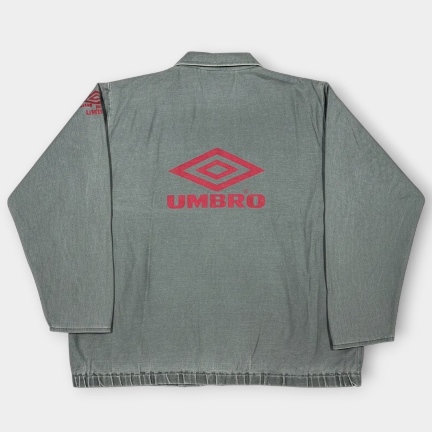 UMBRO | 1990s VINTAGE PRO TRAINING DRILL PULLOVER TOP IN GREY (XL)