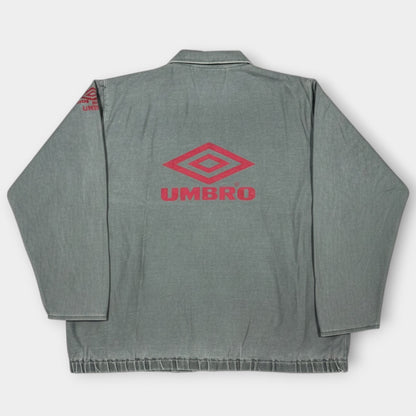 UMBRO | 1990s VINTAGE PRO TRAINING DRILL PULLOVER TOP IN GREY (XL)