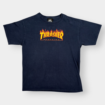 THRASHER | NAVY BLUE SPELLOUT TEE (S)