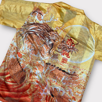 VINTAGE CHINESE DRAGON MESH SHIRT (L)