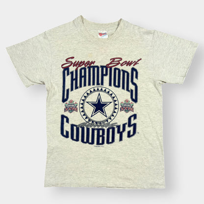 DALLAS COWBOYS | 1993 VINTAGE GREY SINGLE STITCH SUPER BOWL TEE (M)