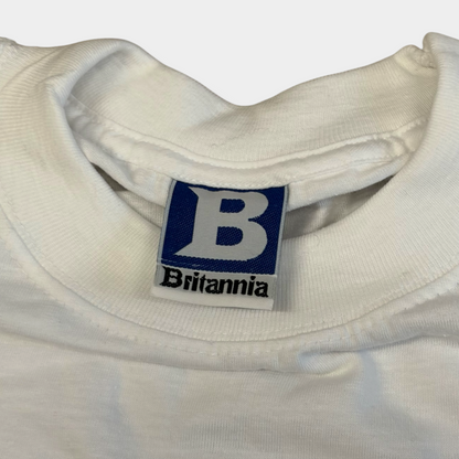BRITANNIA MUSIC CLUB | 1990s WHITE PROMO TEE (XL)