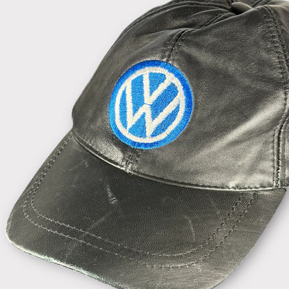 VOLKSWAGEN | 90s VINTAGE EMBROIDERED LEATHER CAP