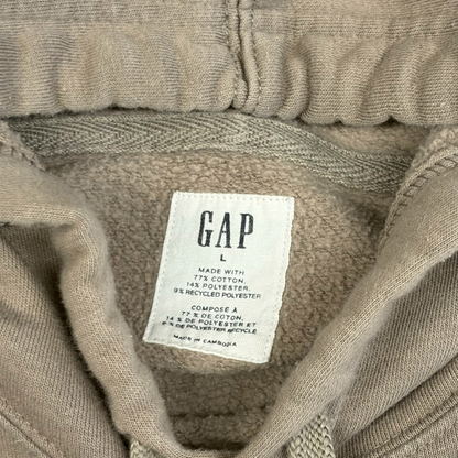 GAP | 00s LIGHT BROWN EMBROIDERED HOODIE (L)