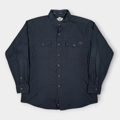 HARLEY DAVIDSON | BLACK LONG SLEEVE EMBROIDERED VINTAGE SHIRT (XL)
