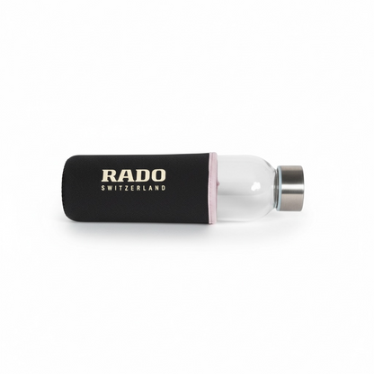 RADO WATCHES GLASS WATER BOTTLE WITH SLEEVE