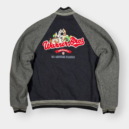 WARNER BROS | 1999 VINTAGE GREY LOONEY TUNES VARSITY JACKET (M)