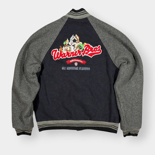 WARNER BROS | 1999 VINTAGE GREY LOONEY TUNES VARSITY JACKET (M)
