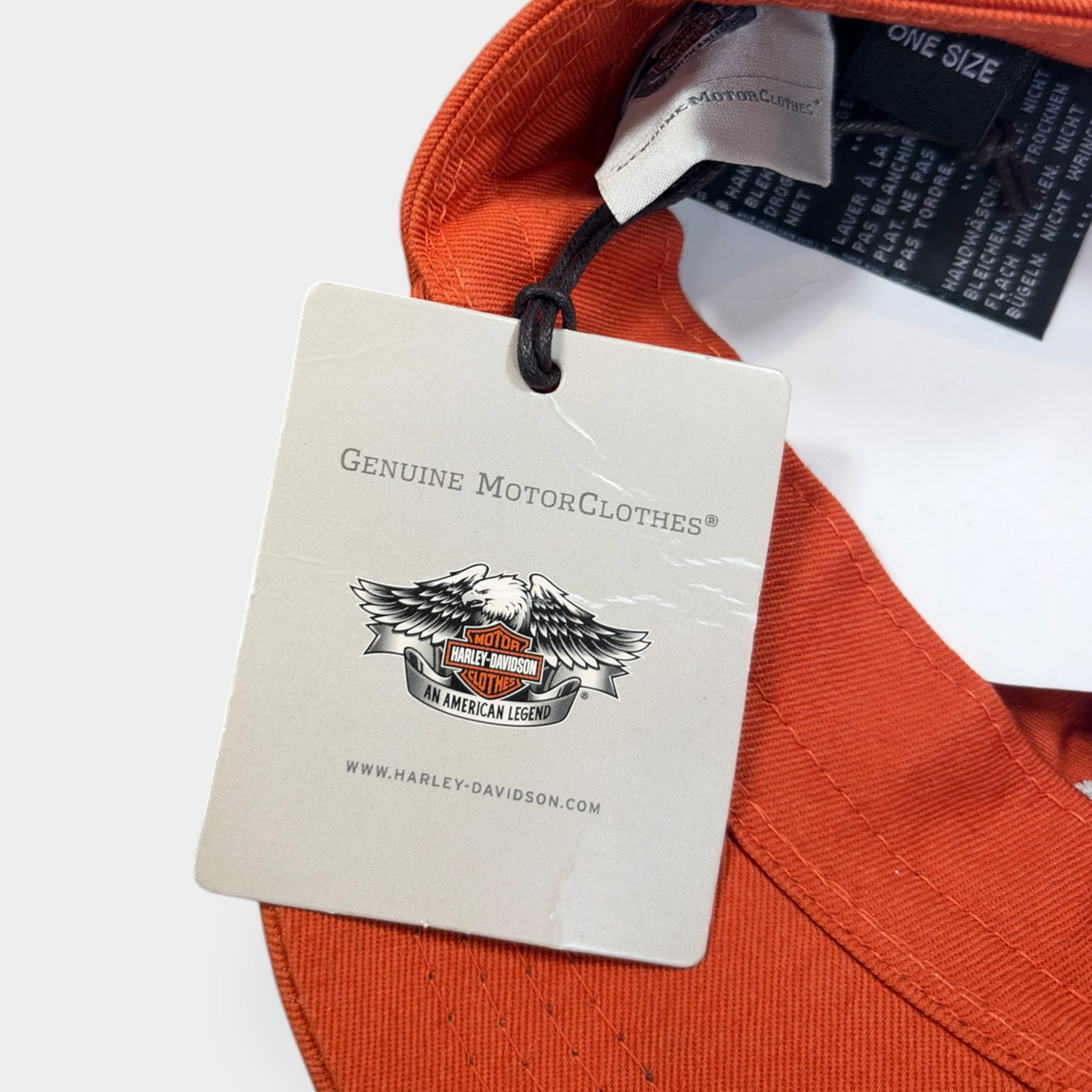 HARLEY DAVIDSON | Y2K DEADSTOCK ORANGE DIAMANTE CAP