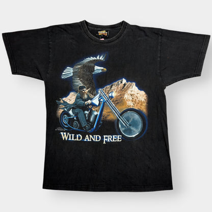 AMERICAN VINTAGE | 1990s VINTAGE WASHED OUT BIKER GRAPHIC TEE (L)