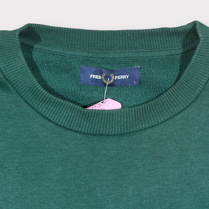 FRED PERRY EMBROIDERED SPELLOUT SWEATSHIRT (L)