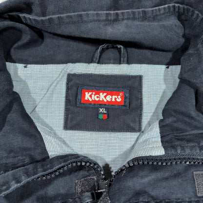 KICKERS | 90s VINTAGE NAVY 1/4 HEAVYWEIGHT JACKET (XL)