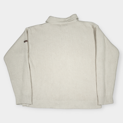 PAUL & SHARK | 90's VINTAGE CREAM KNITTED ZIP UP FLEECE (M)