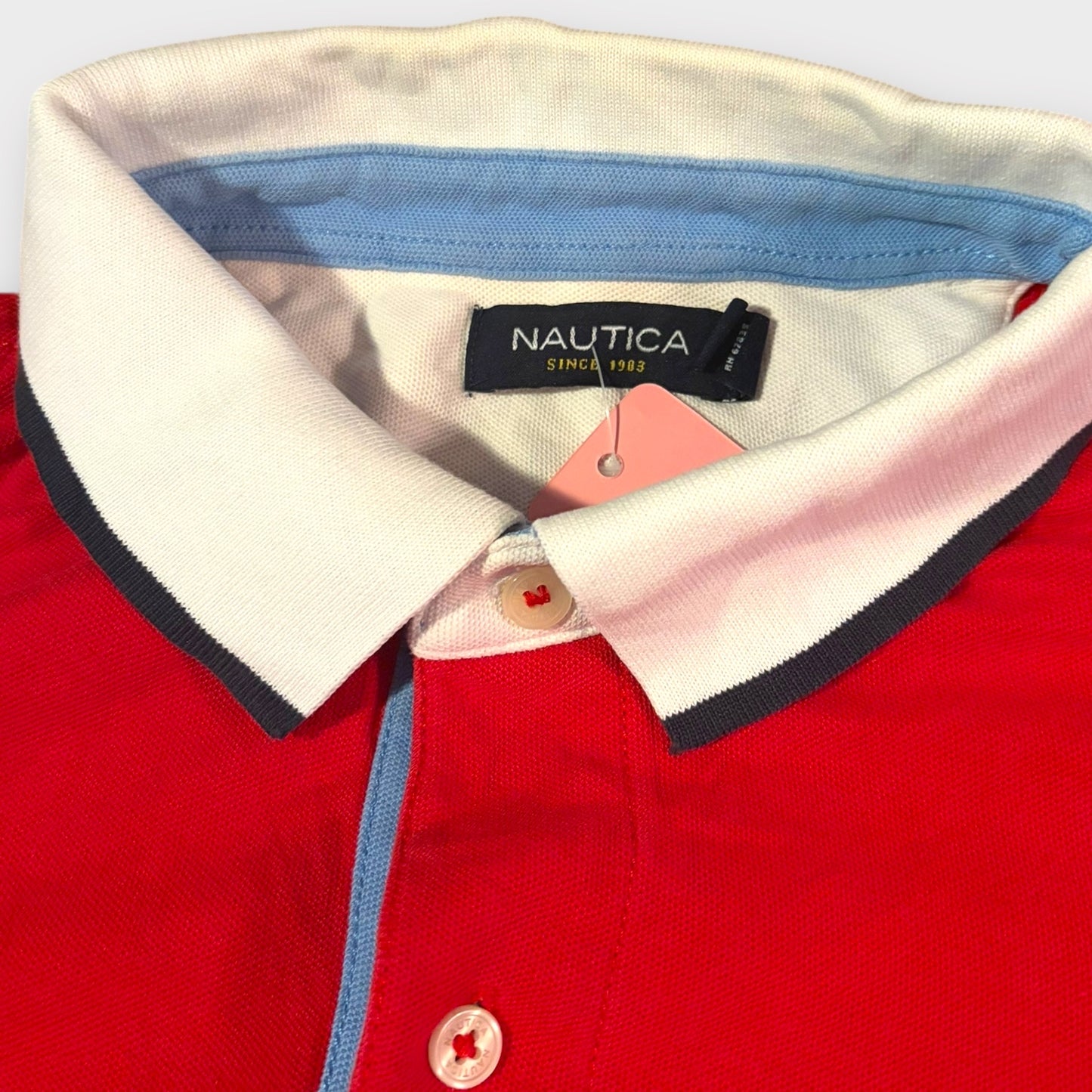 NAUTICA | VINTAGE COLOUR BLOCK POLO SHIRT (L)