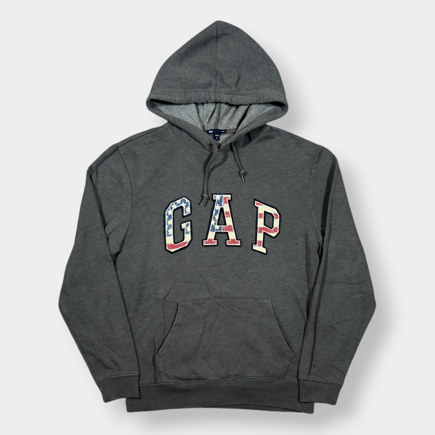 GAP | 2000s VINTAGE GREY USA SPELLOUT HOODIE (S)