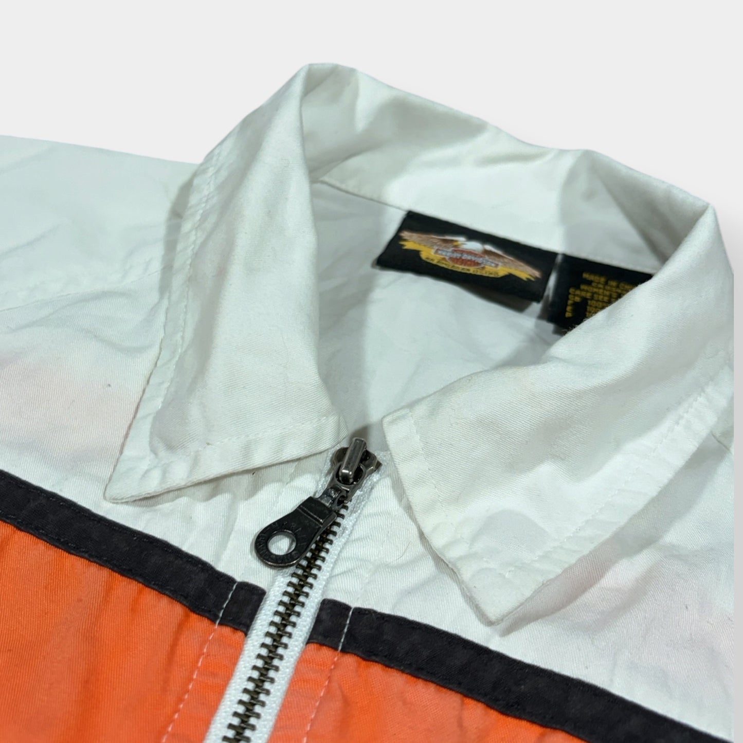 HARLEY DAVIDSON | VINTAGE SHORT SLEEVE ZIP UP SHIRT (S)