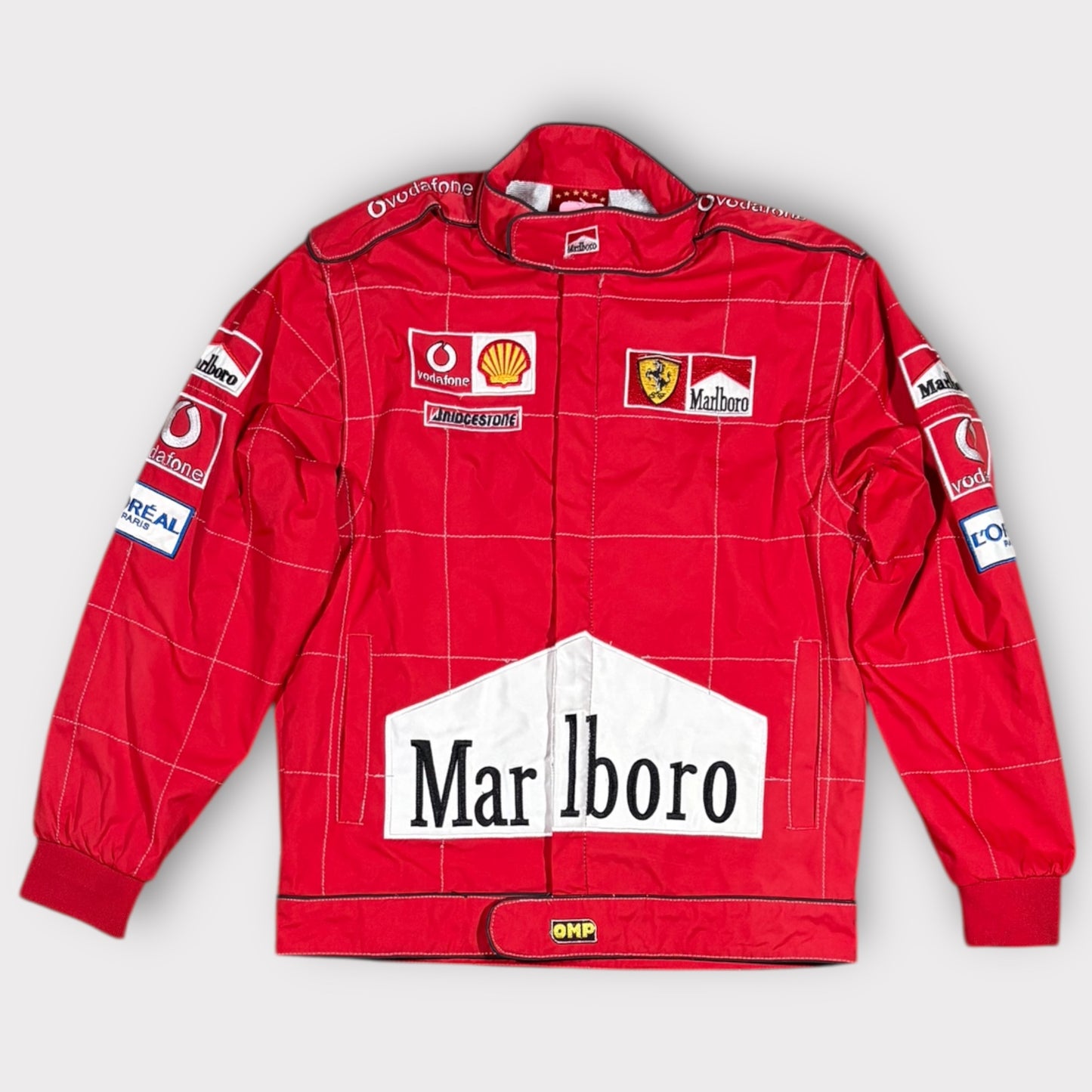 F1 MICHAEL SCHUMACHER FERRARI MARLBORO VINTAGE WOMEN'S RACING JACKET (S)