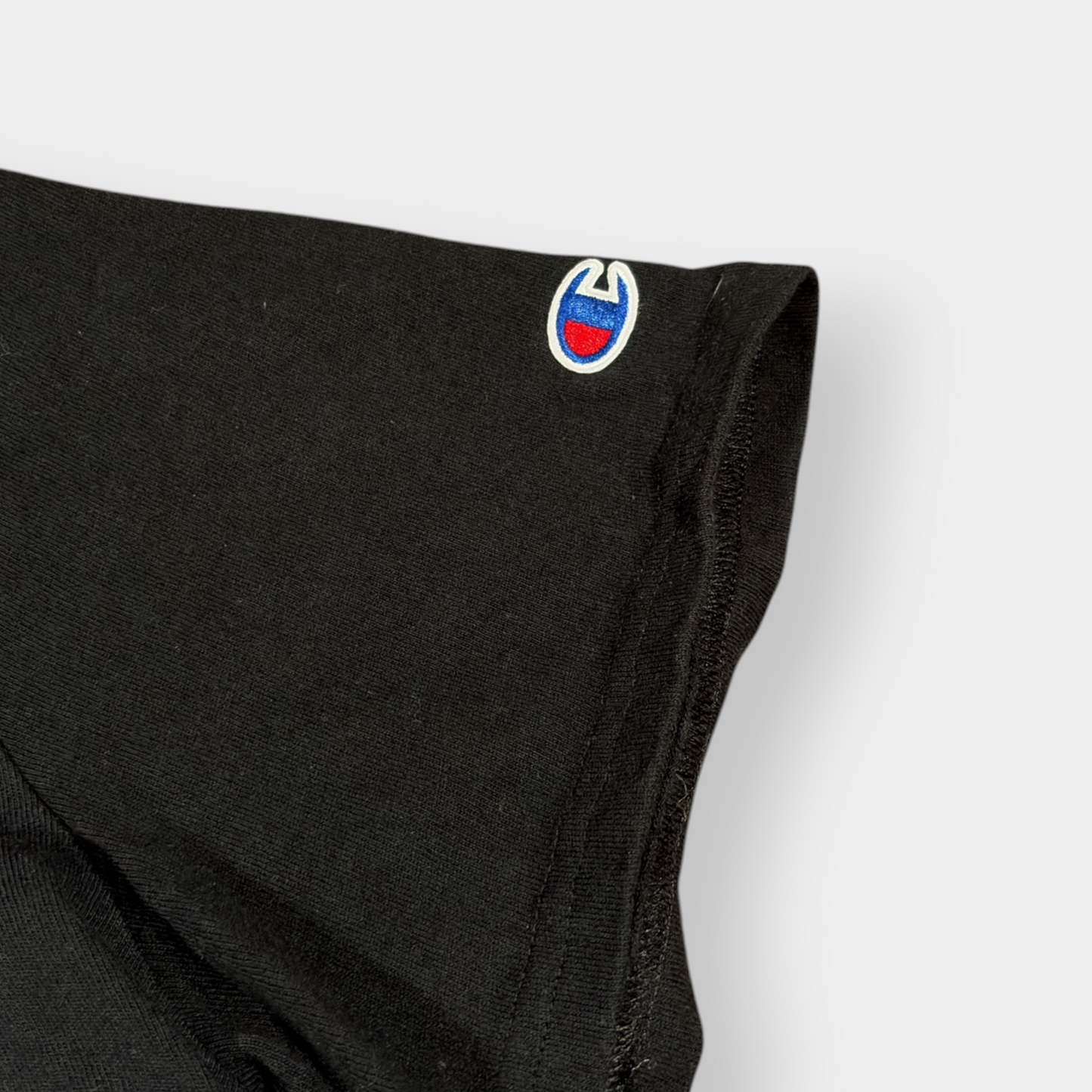 CHAMPION | 1990s VINTAGE BLACK GRAPHIC PRINT TEE (XL)