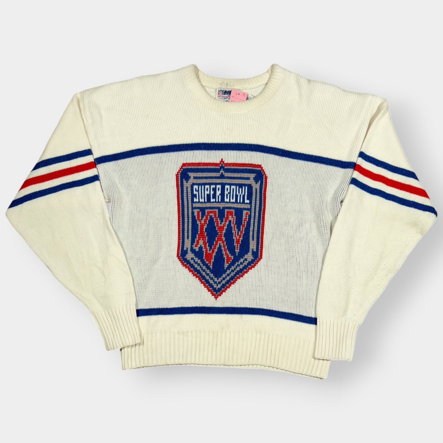 NFL x CLIFF ENGLE | 90s VINTAGE SUPERBOWL XXV KNITTED JUMPER (L)