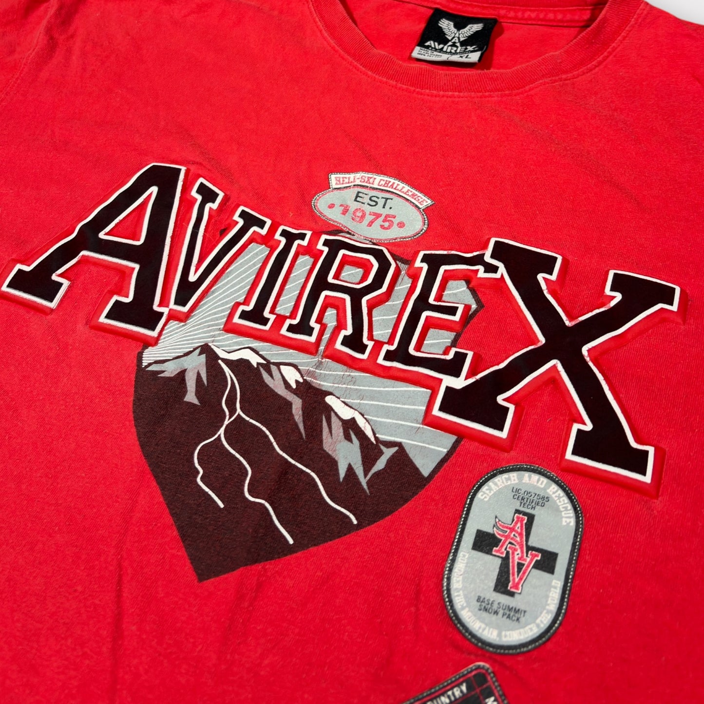AVIREX | VINTAGE SPELLOUT LOGO GRAPHIC TEE IN RED (XL)