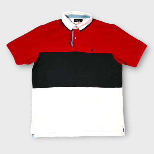 NAUTICA | VINTAGE COLOUR BLOCK POLO SHIRT (L)